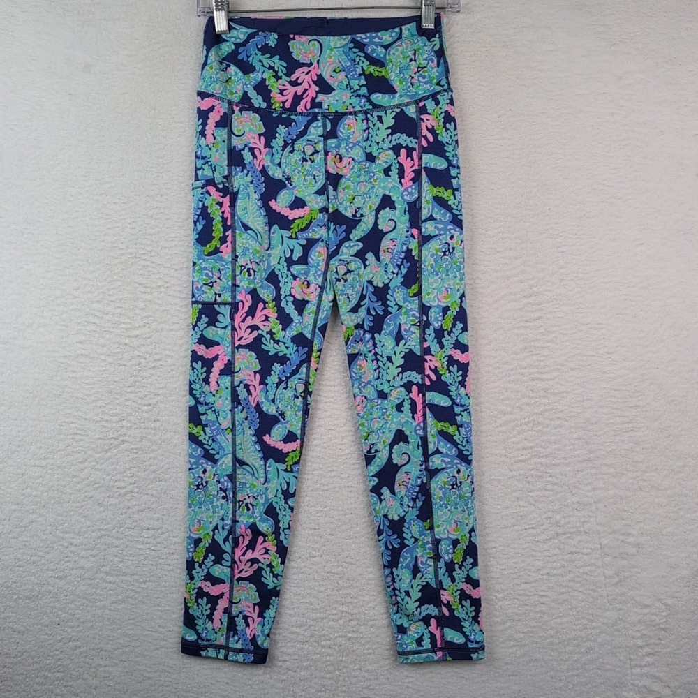 Lilly Pulitzer Luxletic Weekender Midi Leggings Sz Small 24" Turtle Vista